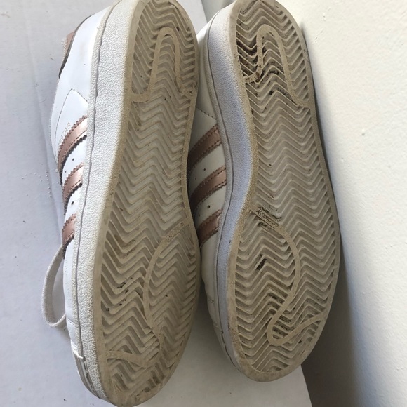 Adidas Rose Gold & White Superstar Sneakers - Picture 8 of 9